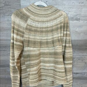 Knox Rose Long Sleeve Pullover Striped Knit Sweater in Oatmeal